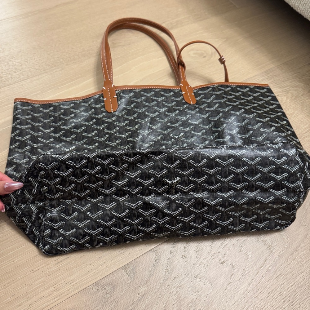 Black & Tan Medium Goyard Tote - Picture 3 of 6